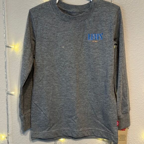 NWT Levi Gray Long Sleeved T-shirt, Size Youth Small - Picture 1 of 7